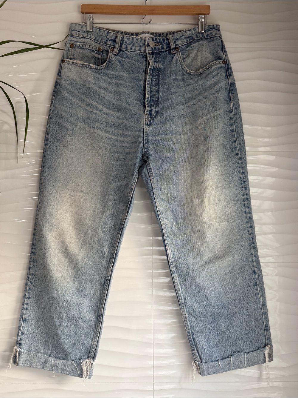 Zara distressed straight legged cuffed
